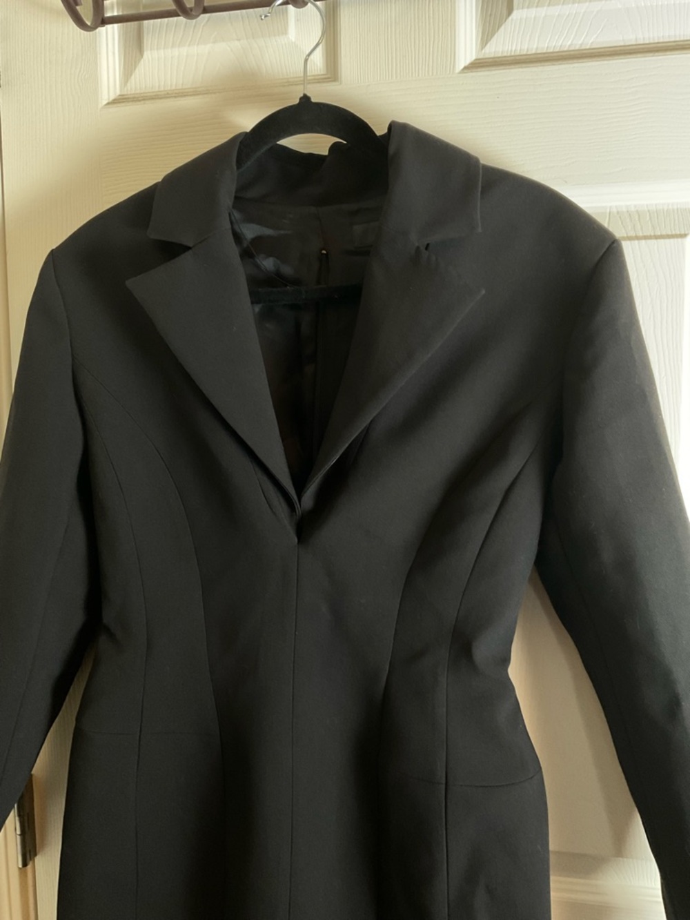 Zara Black Tailored Hourglass Midi Coat Dress – Back Zip – Size XS - Picture 5 of 10
